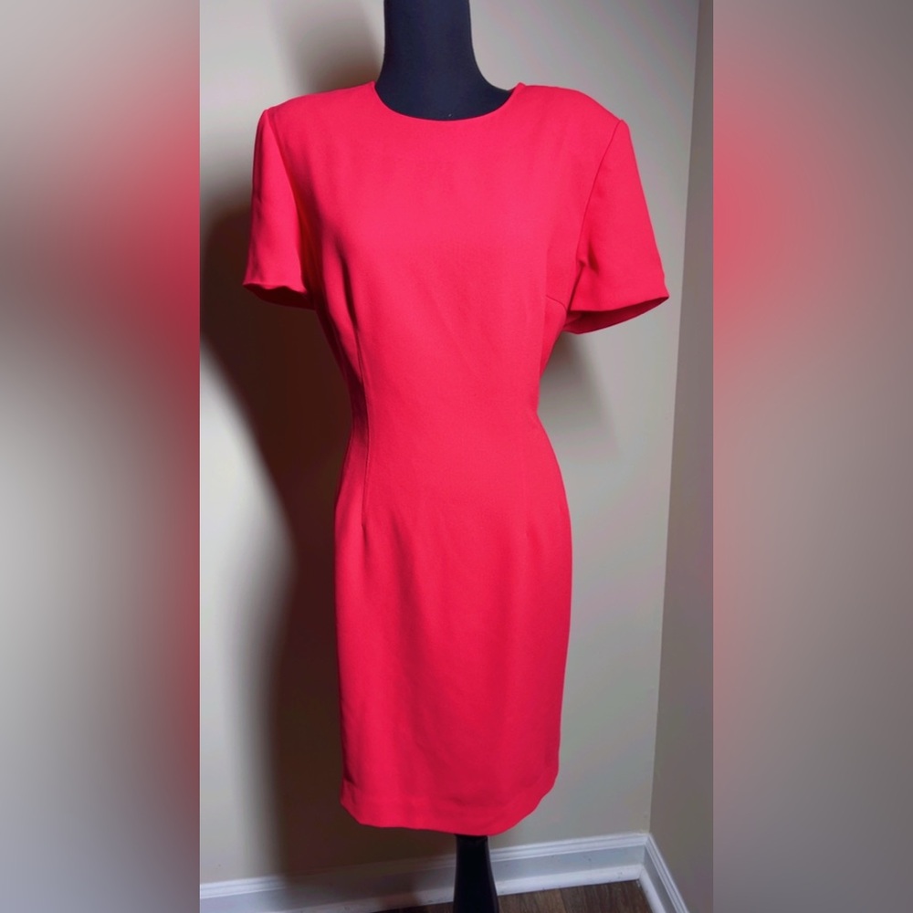 Elegant coral Midi Dress